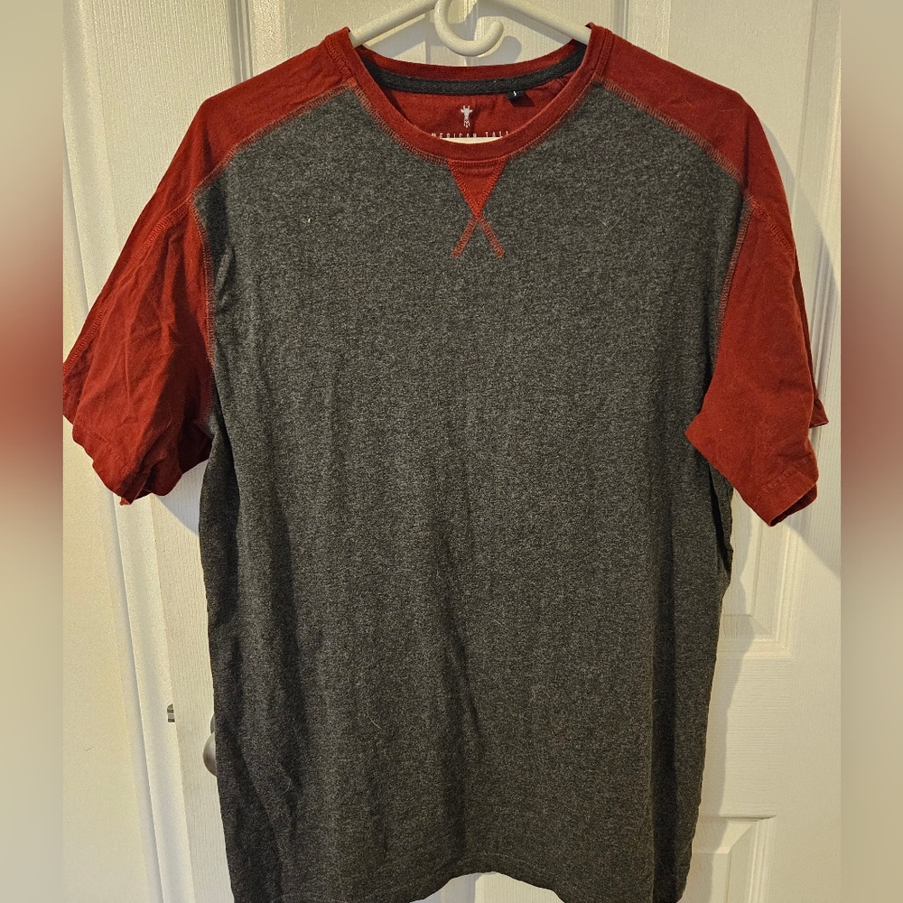 American Tall Gray and Red Men's Shirt